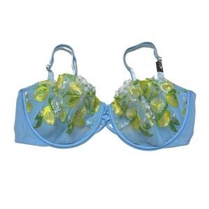 Victoria's Secret Lemon Grove Embroidered Push-Up Without Padding Bra Size 36D
